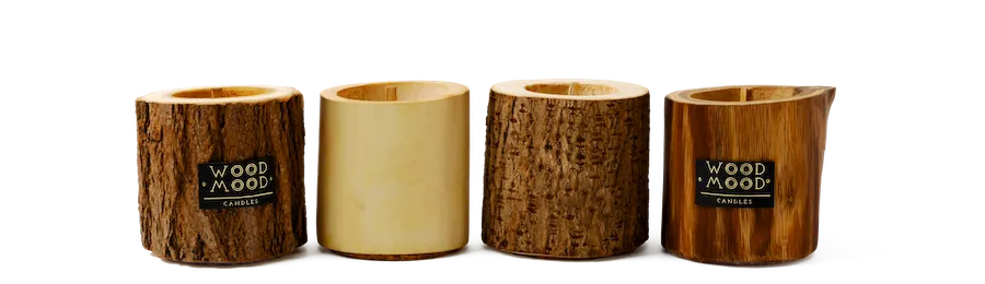 Wooden candle collection